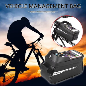 Bisiklet Elektrikli Scooter Bölmeli Çanta Su Geçirmez Telefon Tutucu Gidon Uyumlu Çantası #3